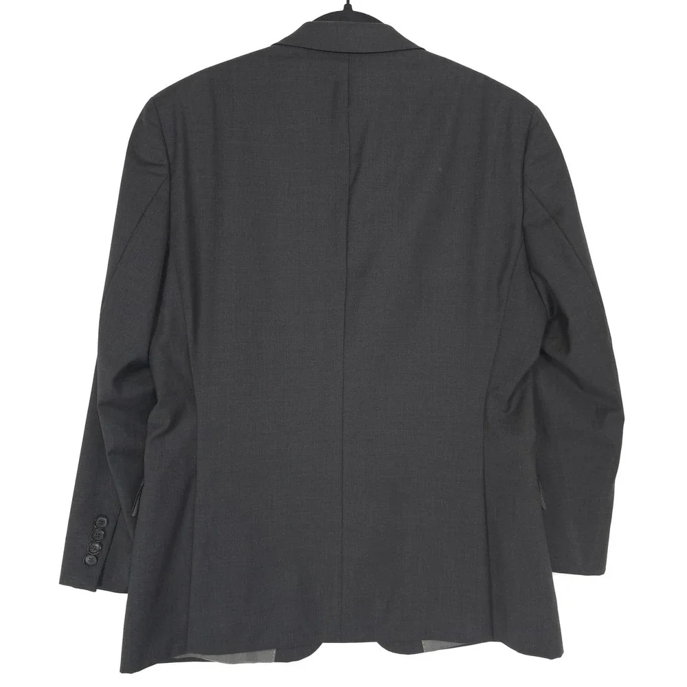 HUGO BOSS Mens Sport Coat Blazer 38S 100% Virgin Wool Business Charcoal Gray